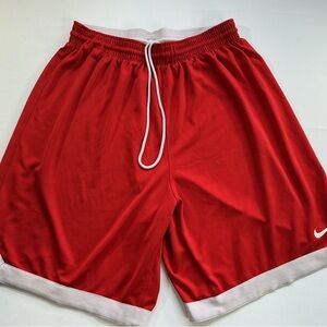 Nike Red Men's Athletic Shorts with White Trim